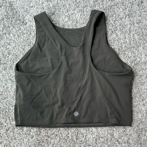 Athleta longline sports bra top. Dark olive green. Six small